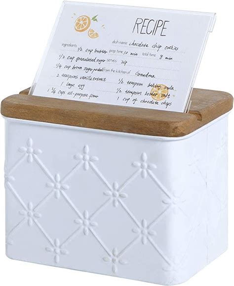 china metal recipe boxes|NIKKY HOME Kitchen Metal Recipe Organization Box with Cards .